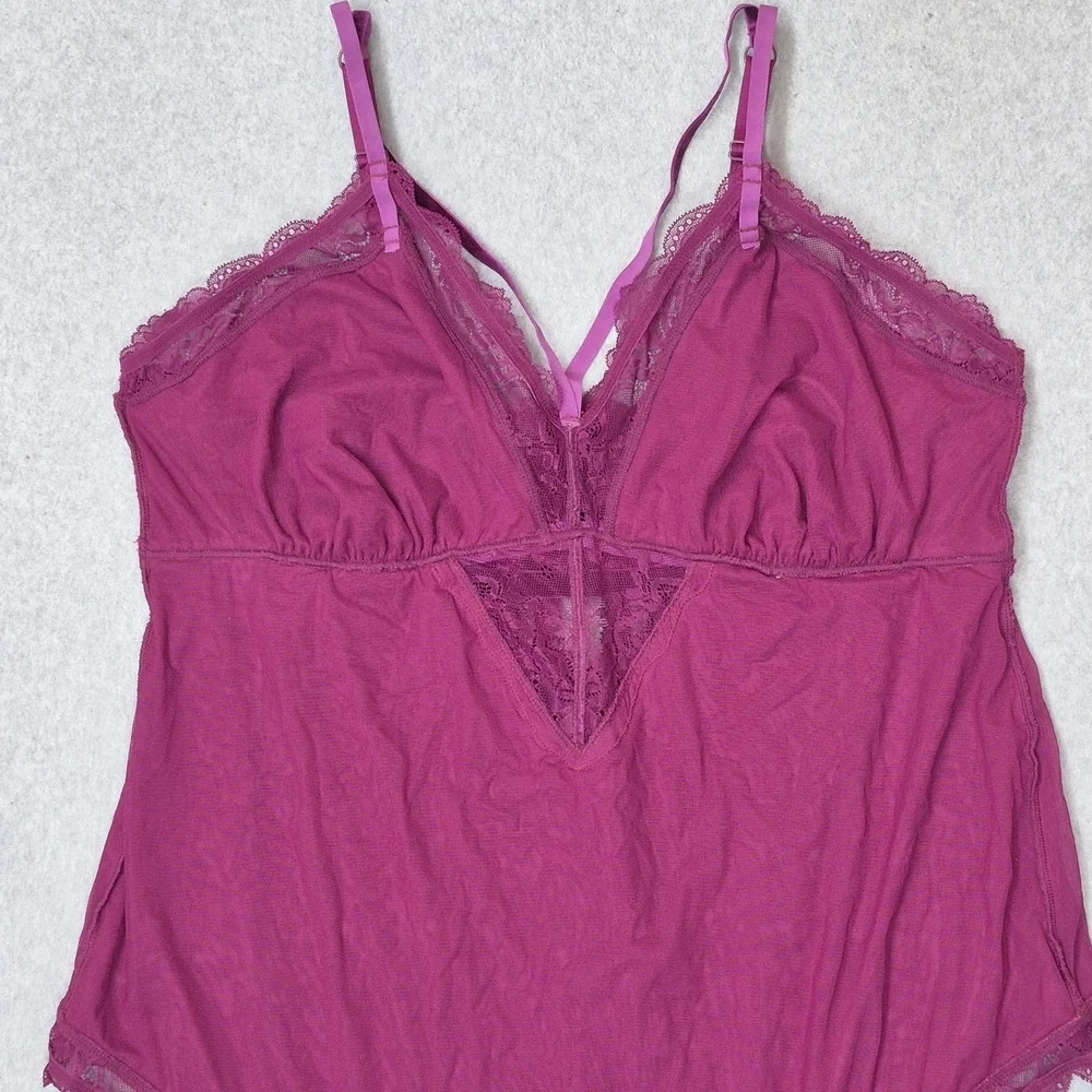 Torrid Women Sleepwear 4X Purple Lace Strappy Velvet Adjustable